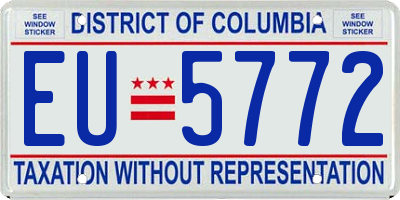 DC license plate EU5772