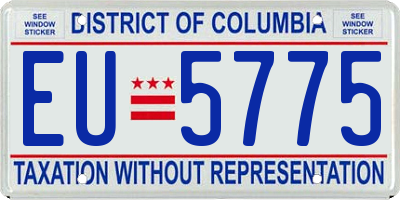 DC license plate EU5775