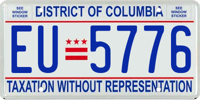 DC license plate EU5776