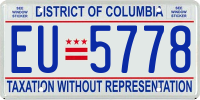 DC license plate EU5778