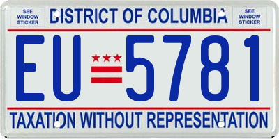 DC license plate EU5781