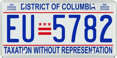 DC license plate EU5782