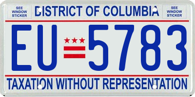 DC license plate EU5783