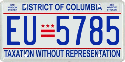 DC license plate EU5785