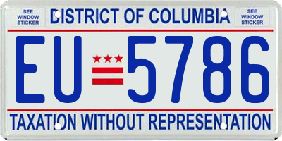 DC license plate EU5786