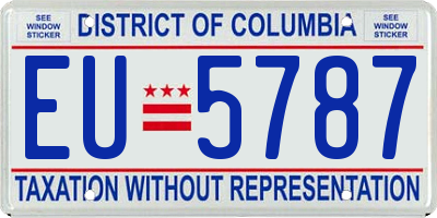 DC license plate EU5787