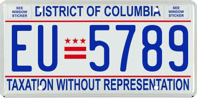 DC license plate EU5789