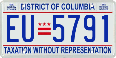 DC license plate EU5791