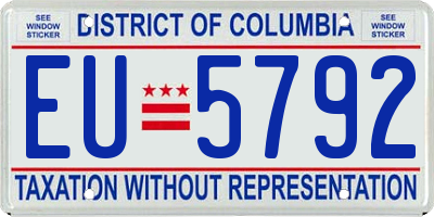 DC license plate EU5792