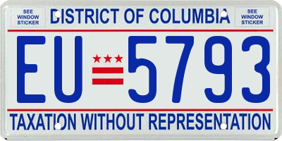 DC license plate EU5793