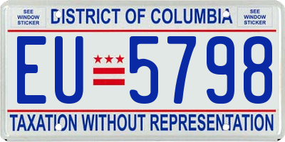 DC license plate EU5798