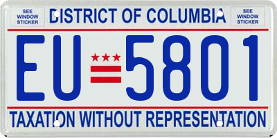 DC license plate EU5801