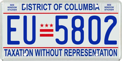 DC license plate EU5802