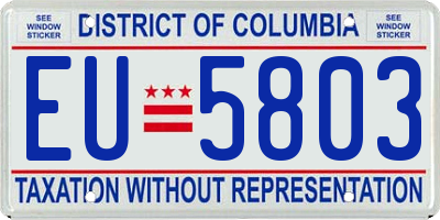DC license plate EU5803