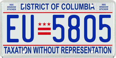 DC license plate EU5805