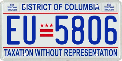 DC license plate EU5806