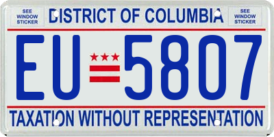 DC license plate EU5807