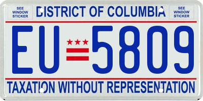DC license plate EU5809