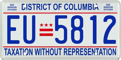 DC license plate EU5812