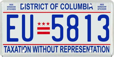 DC license plate EU5813