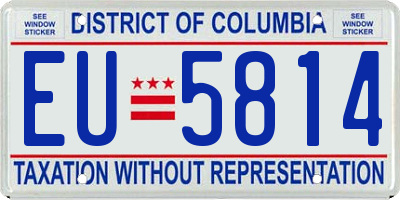DC license plate EU5814
