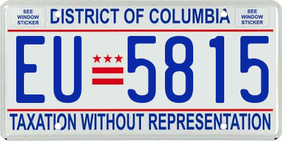 DC license plate EU5815