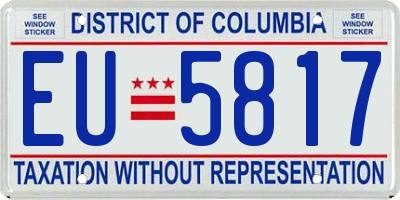 DC license plate EU5817