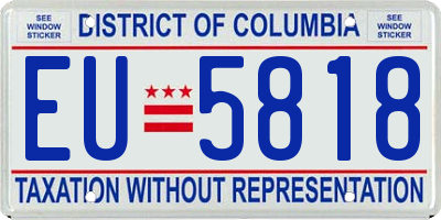 DC license plate EU5818
