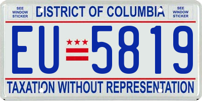 DC license plate EU5819
