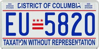 DC license plate EU5820