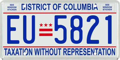DC license plate EU5821