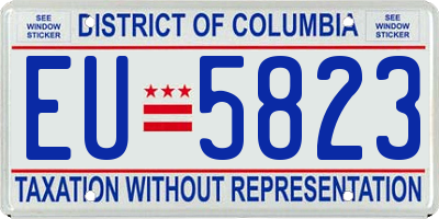 DC license plate EU5823