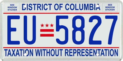 DC license plate EU5827