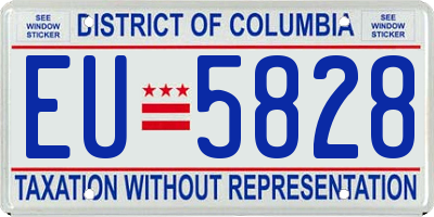 DC license plate EU5828