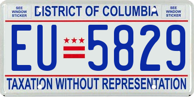 DC license plate EU5829