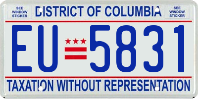 DC license plate EU5831