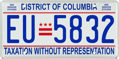 DC license plate EU5832