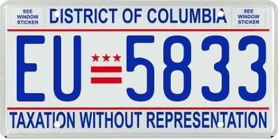 DC license plate EU5833