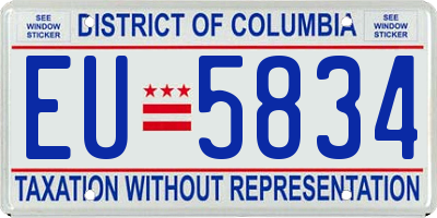DC license plate EU5834