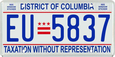 DC license plate EU5837
