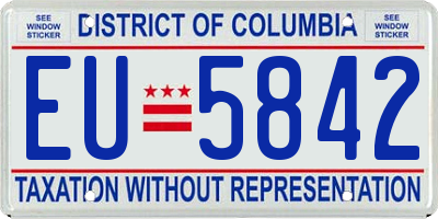 DC license plate EU5842