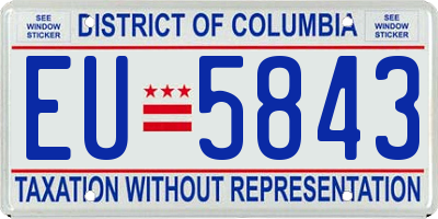 DC license plate EU5843