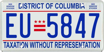 DC license plate EU5847