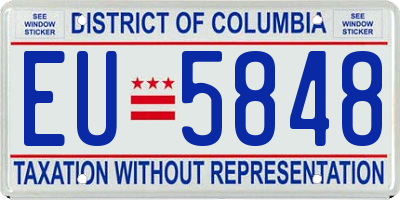 DC license plate EU5848