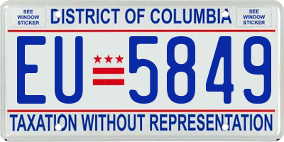 DC license plate EU5849