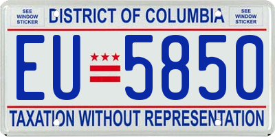 DC license plate EU5850