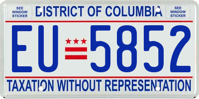 DC license plate EU5852