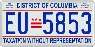 DC license plate EU5853