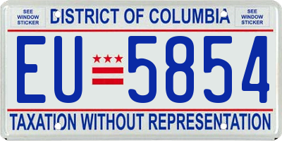 DC license plate EU5854