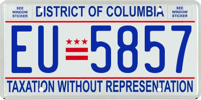 DC license plate EU5857